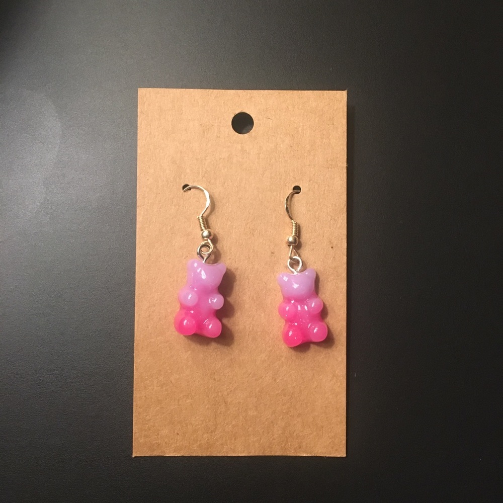 Pink gummy bear/heart earring bundle